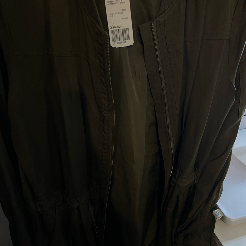 Casual Long Jacket - Olive